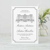 Klassische Estate-Illustrations-Hochzeit Save The Date (Stehend Vorderseite)