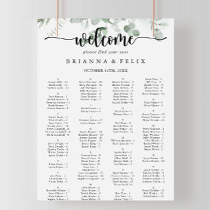 Klassische Eukalyptus-Alphabetische Sitzkarte Poster