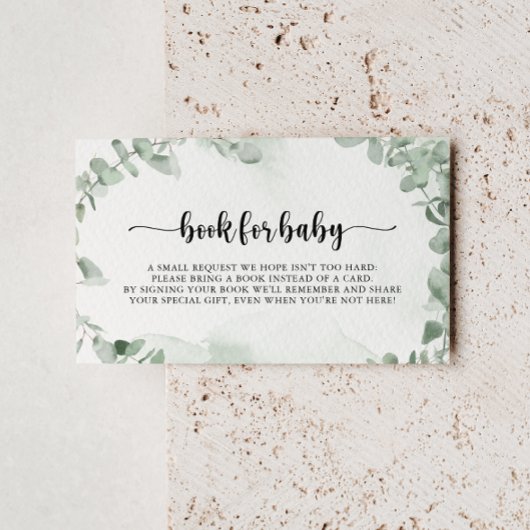 Klassische Eukalyptus Baby-Duschbuchanfrage Begleitkarte