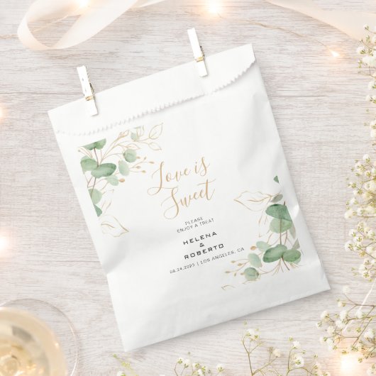 Klassische Eukalyptus Gold Liebe ist süße Hochzeit Geschenktütchen (Ausgeschnitten)
