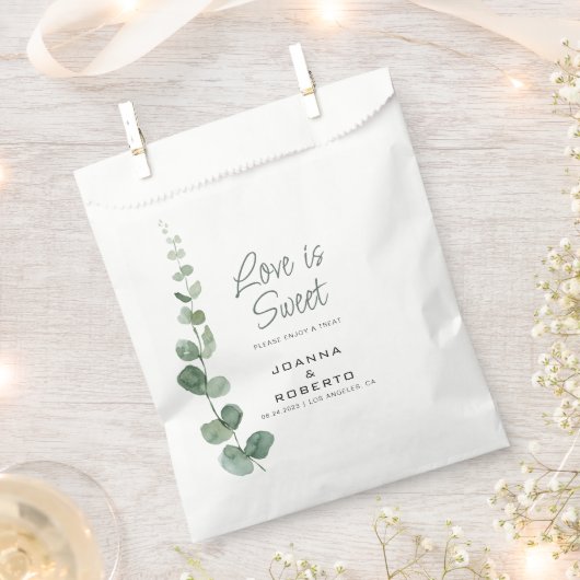 Klassische Eukalyptus-Liebe ist süße Hochzeit Geschenktütchen (Ausgeschnitten)