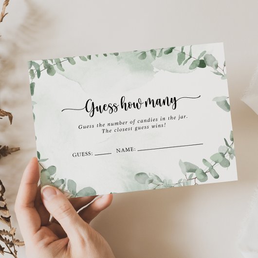 Klassische Eukalyptus schätzt die Anzahl der Spiel Visitenkarte