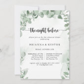 Klassische Eukalyptusnacht vor Probe Abendessen Einladung (Vorderseite)