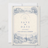 Klassische europäische Gartenhochzeit Save The Date (Vorderseite)