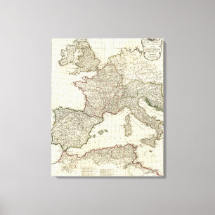Klassische europäische Karte Leinwanddruck