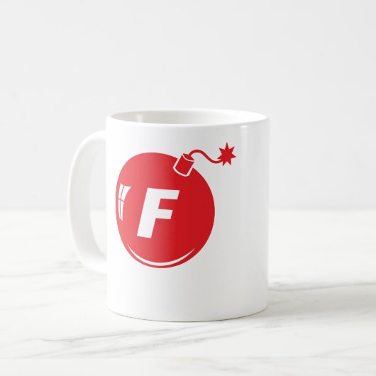 Klassische f-Bomben-Tasse Kaffeetasse (Vorderseite Links)