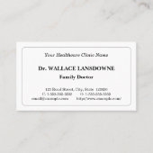 Klassische Fachkarte für Gesundheitswesen Visitenkarte (Vorderseite)
