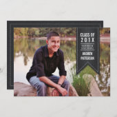 Klassische Fahnen-Abschluss-Foto-Mitteilung Einladung (Vorne/Hinten)