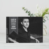 Klassische Fahnen-Abschluss-Foto-Mitteilung Einladung (Stehend Vorderseite)