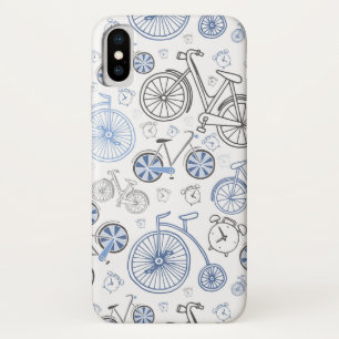 Klassische Fahrräder mit Uhr-blaues Grau-Muster Case-Mate iPhone Hülle