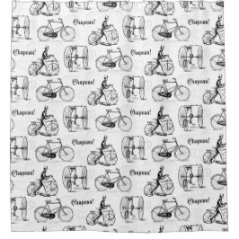 Klassische Fahrräder Vintages französisches Radmus Duschvorhang