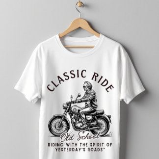 Klassische Fahrt Old School Vintage-Motorrad T-Shirt