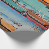 KLASSISCHE FAHRZEUGE AUF DER SEELEGENSTRASSE GESCHENKPAPIER (Ecke)