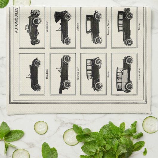 Klassische Fahrzeugkarte Vintage Kunstsammler Geschirrtuch (Gefaltet)