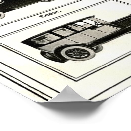 Klassische Fahrzeugübersicht, Vintage Sammlung Poster (Ecke)