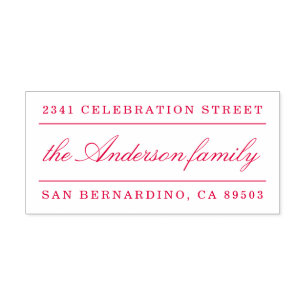 Klassische Familienname-Skript-Rücksendeadresse Permastempel