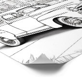 Klassische Farbe für Autos bei Erwachsenen Poster (Ecke)