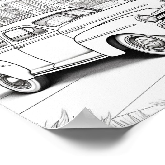 Klassische Farbe für Autos bei Erwachsenen Poster (Ecke)