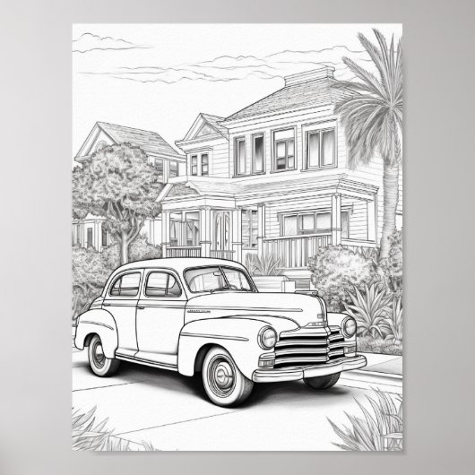 Klassische Farbe für Autos bei Erwachsenen Poster (Vorne)