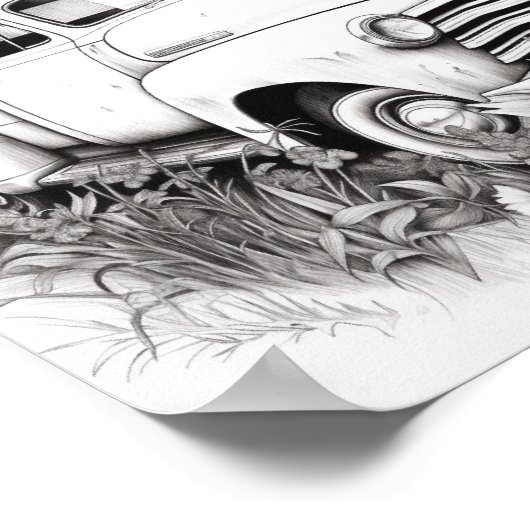 Klassische Farbe für Autos bei Erwachsenen Poster (Ecke)