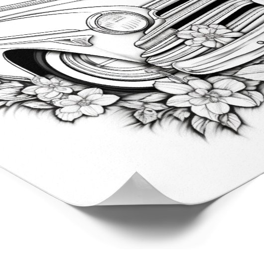 Klassische Farbe für Autos bei Erwachsenen Poster (Ecke)