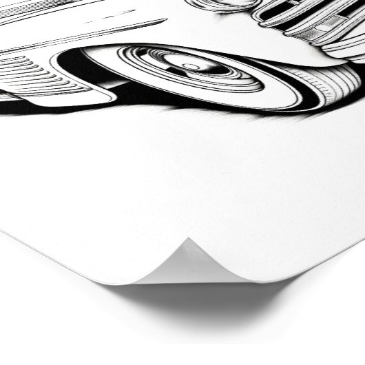 Klassische Farbe für Autos bei Erwachsenen Poster (Ecke)