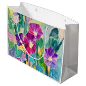 Klassische Farben Wasserfarben Morgengläser Große Geschenktüte (Rückseite Schrägansicht)