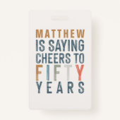 Klassische farbenfrohe Beifall zum 50-jährigen Geb Ausweis (Vorderseite)