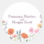 Klassische farbenfrohe Blumengrün Runder Aufkleber (Vorderseite)