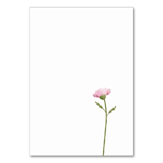 Klassische farbenfrohe Blumengrün Tischnummer (Rückseite)