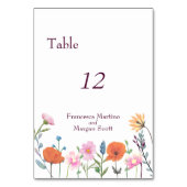 Klassische farbenfrohe Blumengrün Tischnummer (Vorderseite)