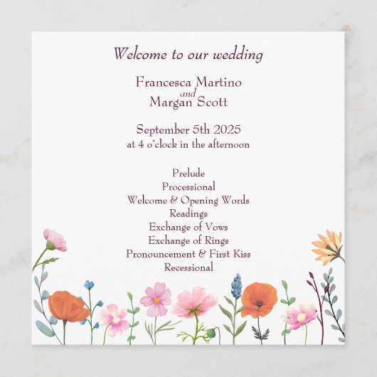 Klassische farbenfrohe Blumenzwiese Programm (Vorderseite)