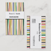 Klassische, farbenfrohe, im Retro-Stil gehaltene M Visitenkarte (Vorne/Hinten)