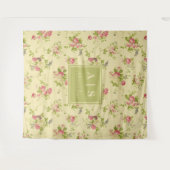 Klassische farbenfrohe Rose | Floral Monogramm Wandteppich (Vorderseite (Horizontal))