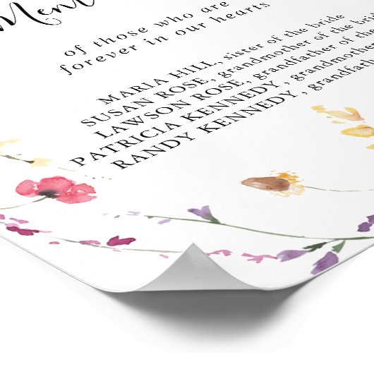 Klassische, farbenfrohe Wildblume in der Erinnerun Poster (Ecke)