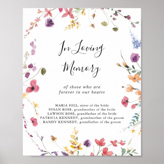 Klassische, farbenfrohe Wildblume in der Erinnerun Poster (Vorne)