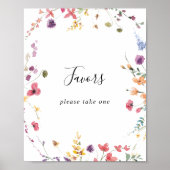 Klassische Farbenfrohe Wildblütenfavoriten Zeichen Poster (Vorne)