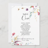 Klassische Farbenfrohe Wilde Tischnummer 1 Sitzkar (Vorderseite)