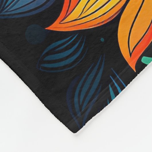 KLASSISCHE FARBFARBIGE DOODLE-BLUME KUNSTDESIGN FLEECEDECKE (Ecke)