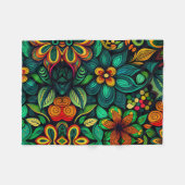 KLASSISCHE FARBFARBIGE DOODLE-BLUME KUNSTDESIGN FLEECEDECKE (Vorderseite (Horizontal))