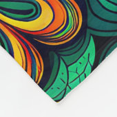 KLASSISCHE FARBFARBIGE DOODLE-BLUME KUNSTDESIGN FLEECEDECKE (Ecke)