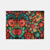 KLASSISCHE FARBFARBIGE DOODLE-BLUME KUNSTDESIGN FLEECEDECKE (Vorderseite (Horizontal))