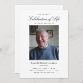 Klassische Feier der Leben-Einladung mit Foto Einladung (Vorne/Hinten)