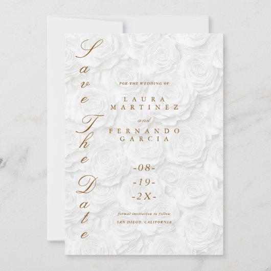 Klassische feierliche Hochzeit Save The Date (Vorderseite)