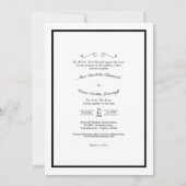 Klassische feierliche Schwarz-weiße Hochzeit Einladung (Vorderseite)