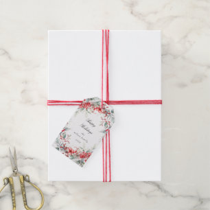 Klassische Feiertags-Beeren-Monogramm-Geschenkanhä Geschenkanhänger