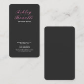 Klassische Feminine in Grau Pink Stilvoll Visitenkarte (Vorne/Hinten)