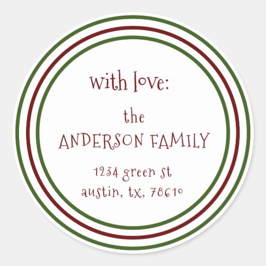 klassische Ferienfarben - Dekorskript Runder Aufkleber (Vorderseite)