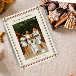 Klassische festliche Grenzen Minimales Foto Weihna Feiertagskarte