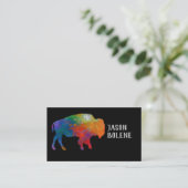 Klassische, fette Bison-Kunst auf schwarz-braun Visitenkarte (Stehend Vorderseite)